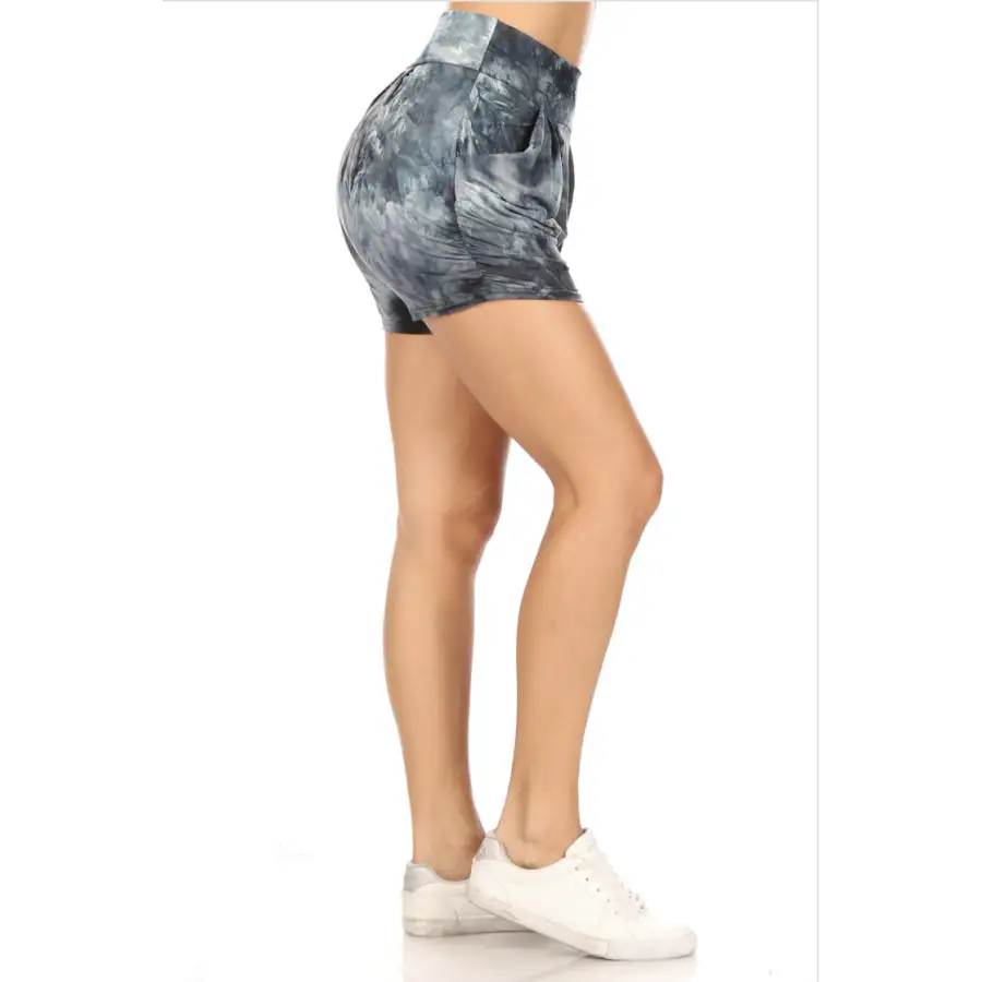 Casual Buttery Soft Printed Harem Shorts with Pockets