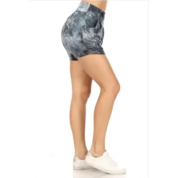 Casual Buttery Soft Printed Harem Shorts with Pockets