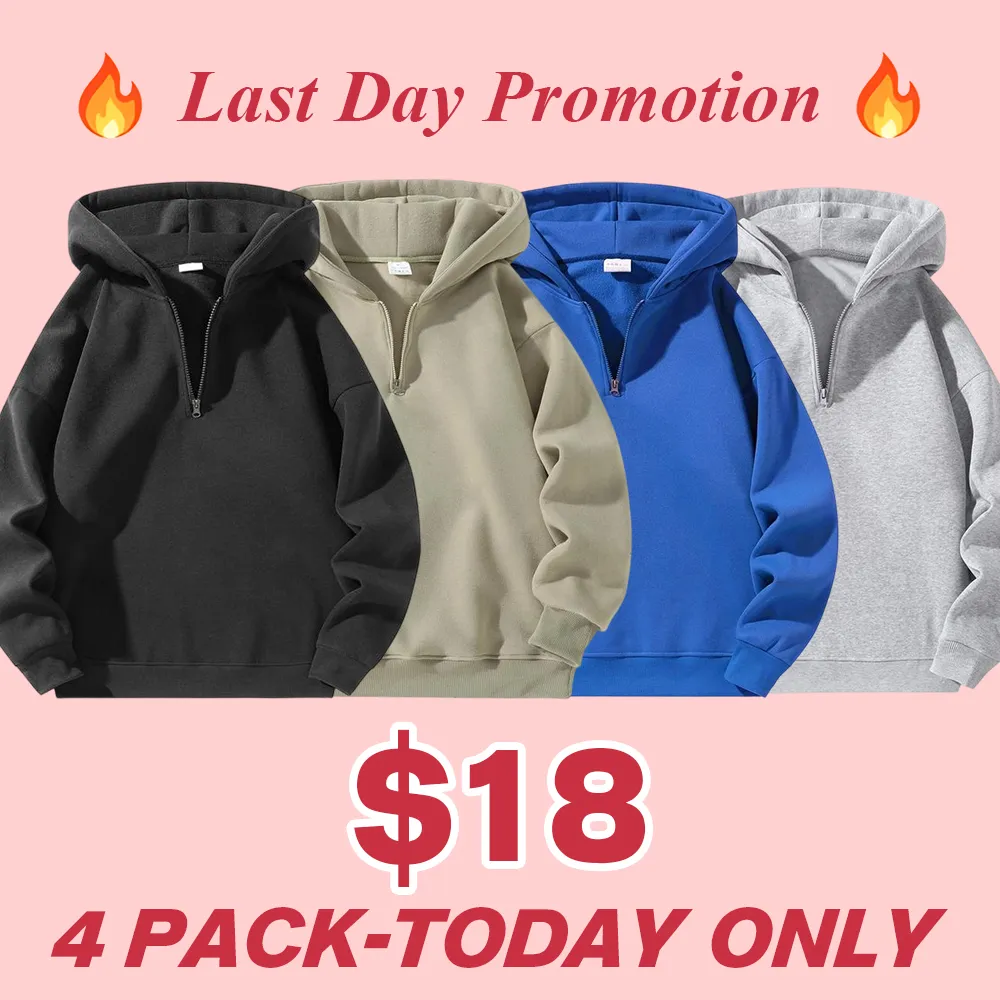 Men's regular fit solid color zip-up hoodie【CLEARANCE ONLY FOR TODAY】