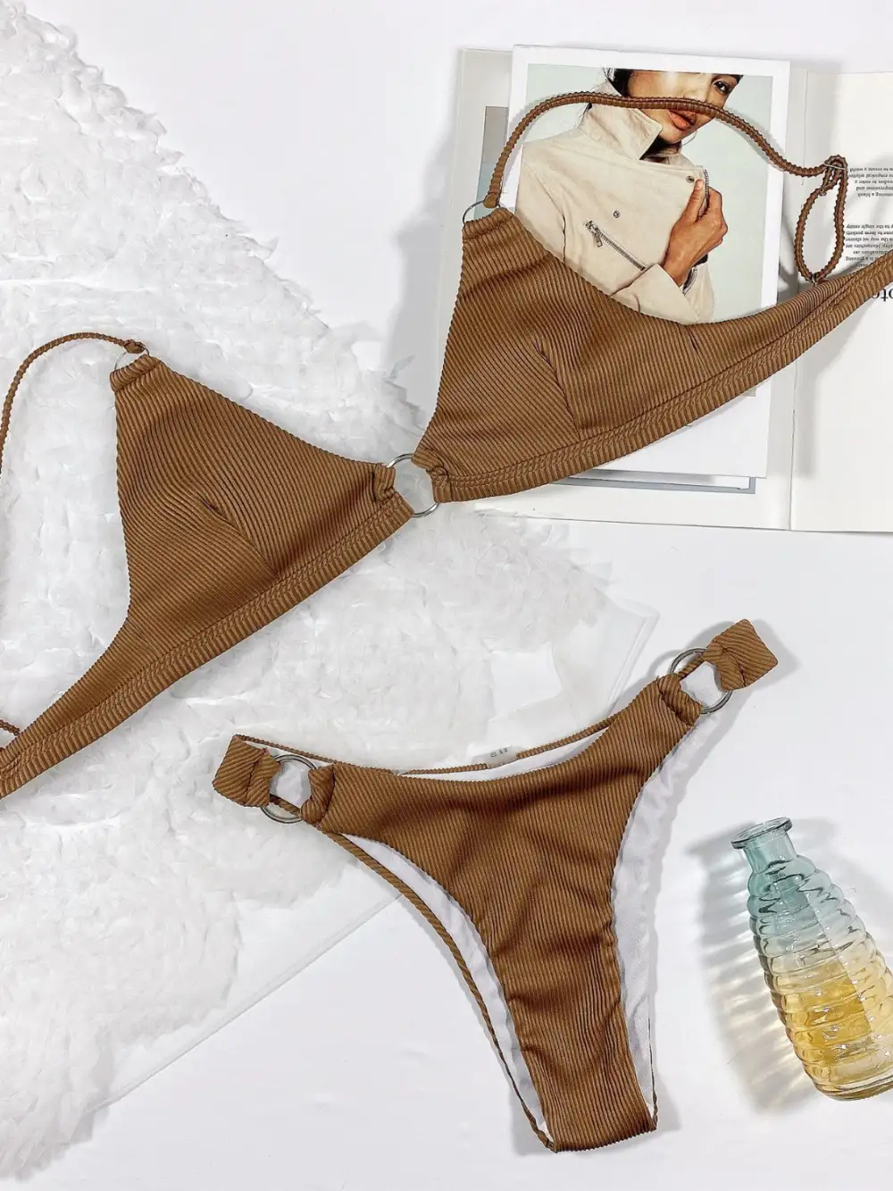 Plunge Spaghetti Strap Swimsuit Accessory