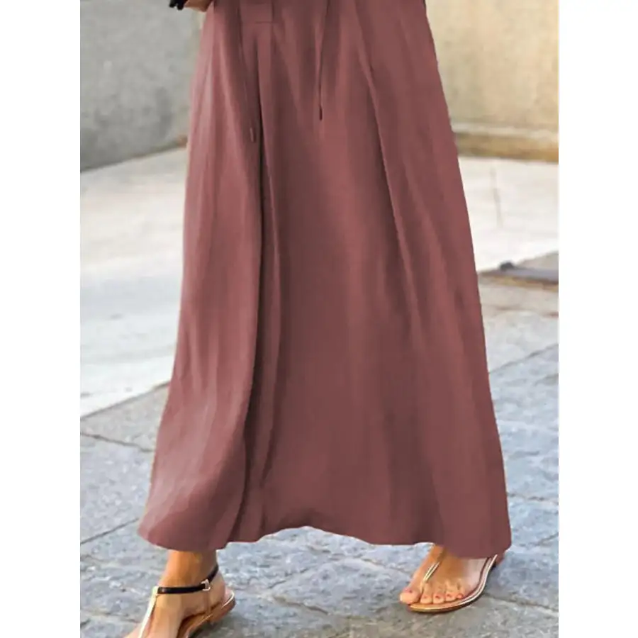 Full Size Solid Color Maxi Shirt Dress Plus Size