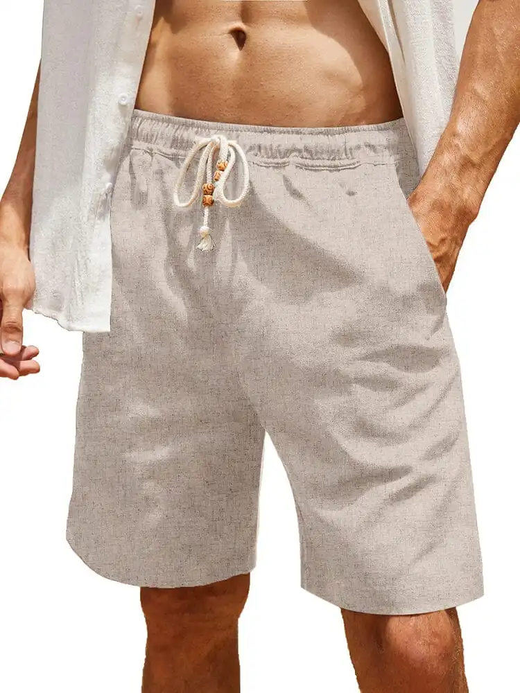 Men's Casual Elastic Waist Linen Casual Shorts