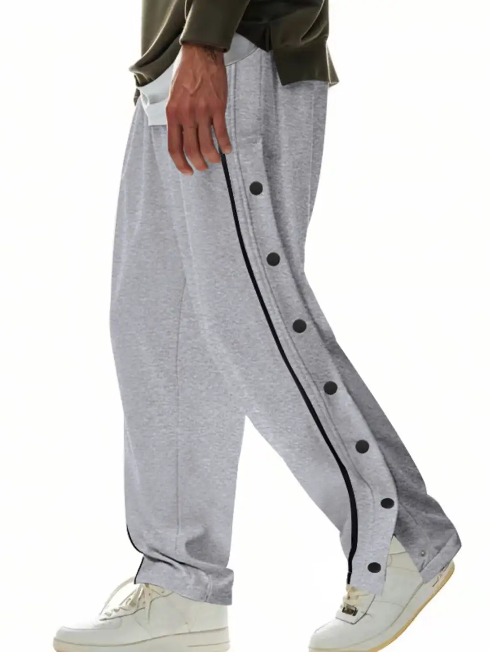 Men's Full Size Loose Fit Side Snap Button
