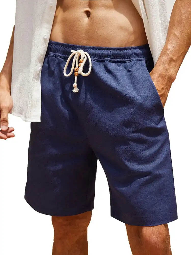 Men's Casual Elastic Waist Linen Casual Shorts