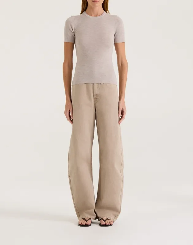 Pebble Merino Crew Neck T-Shirt