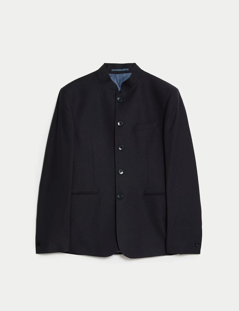 Black Textured Jacquard Jacket