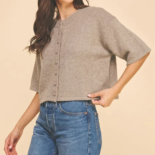 Modern Short Sleeve Sweater Top