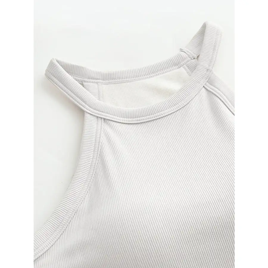 Grecian Neck Tank With Chest Pads