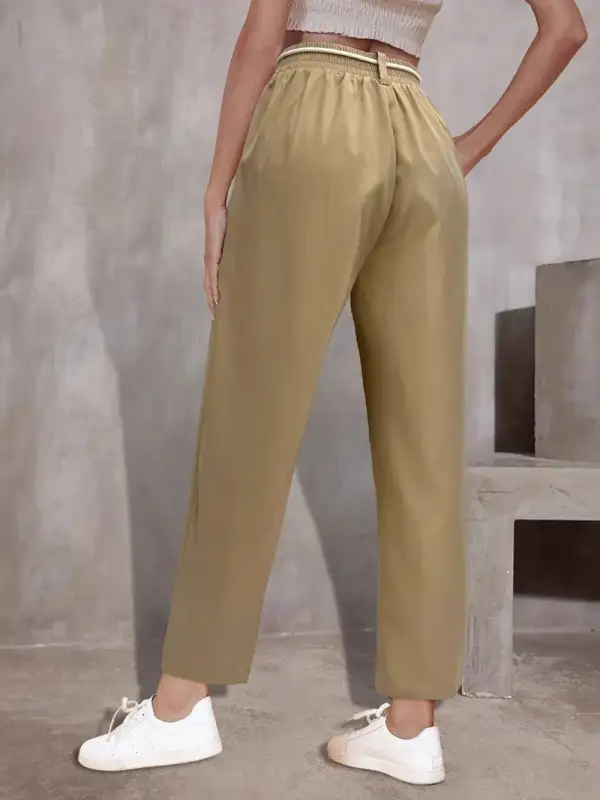 Relaxed Tie Detail High Waist Pants