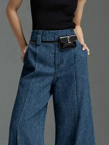 Minimal Wide Leg Beltless Jeans