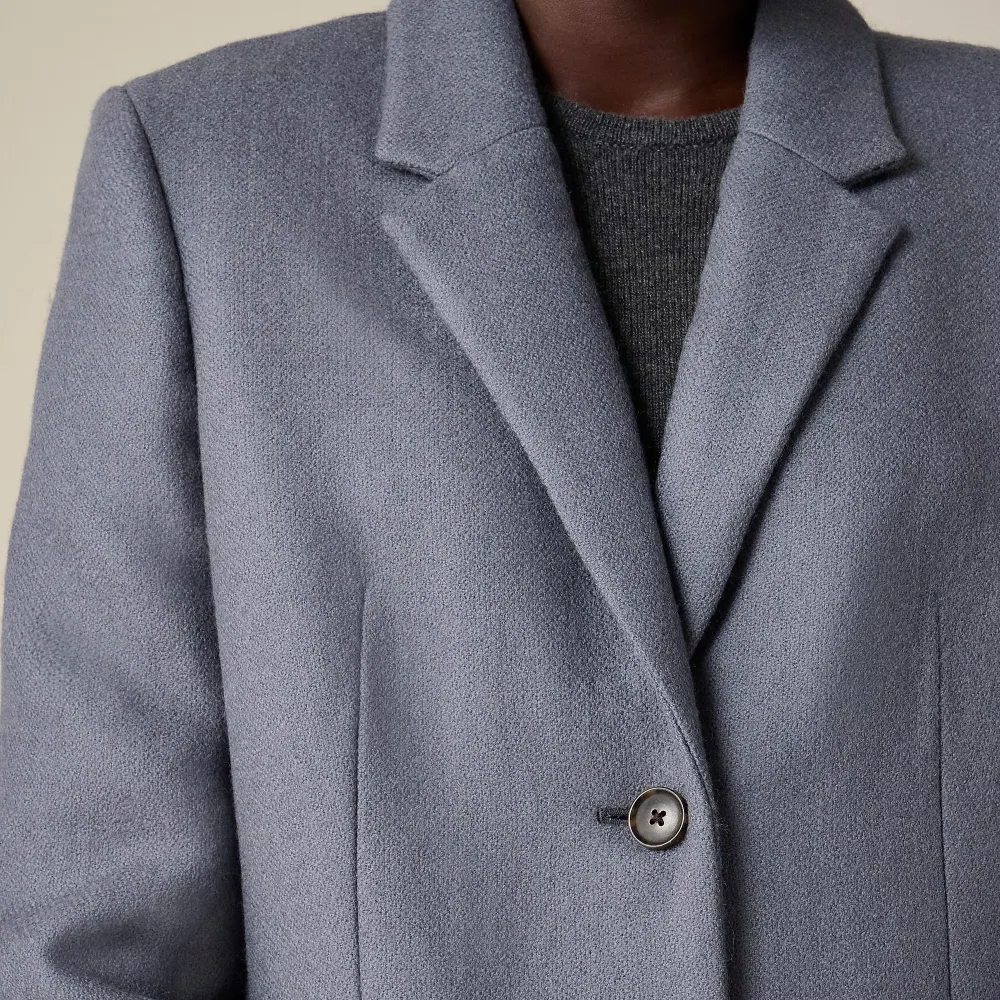 Lapel topcoat wool-blend
