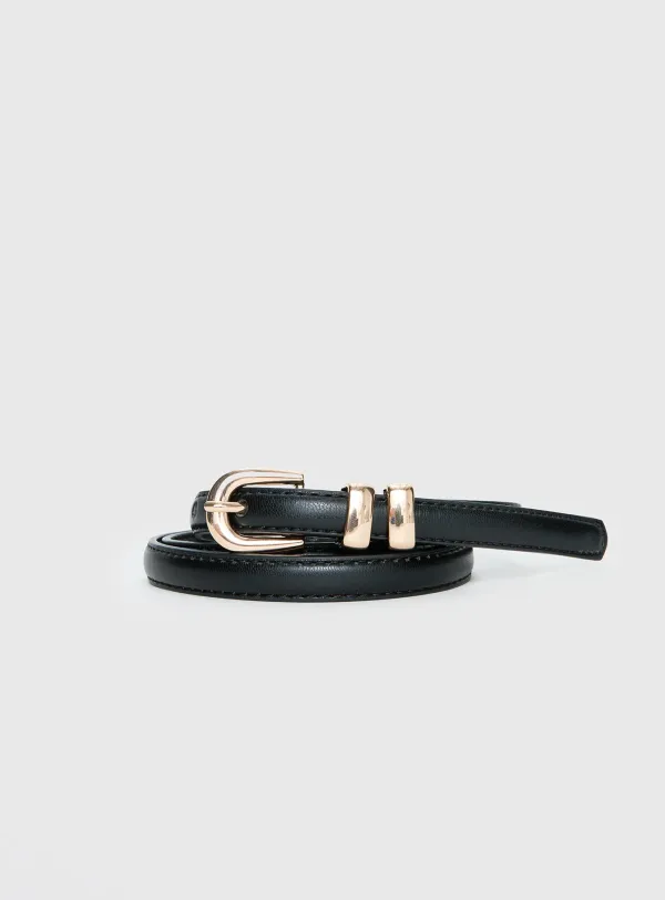 Sleek Leather Waist Belt