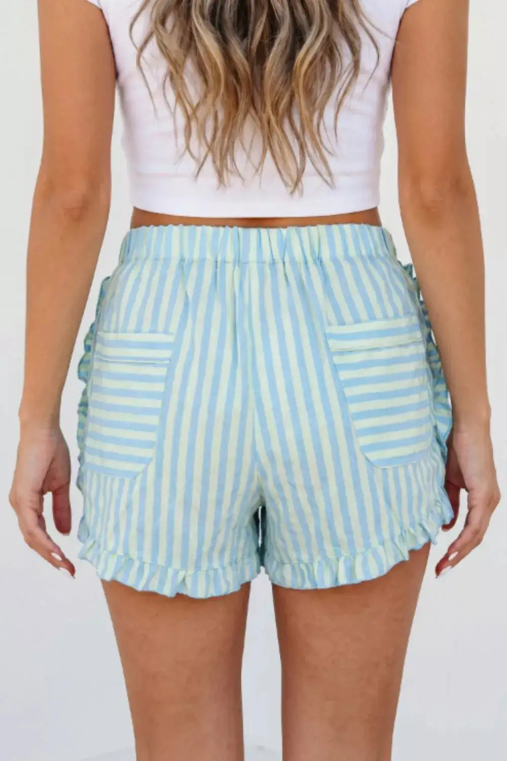 Striped Elastic Waist 6 Casual Shorts