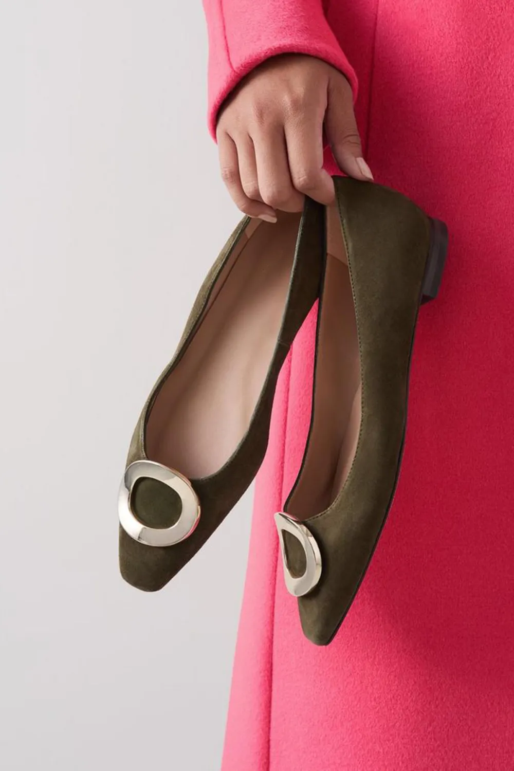 Pink Belted Long Wool Blend Coat