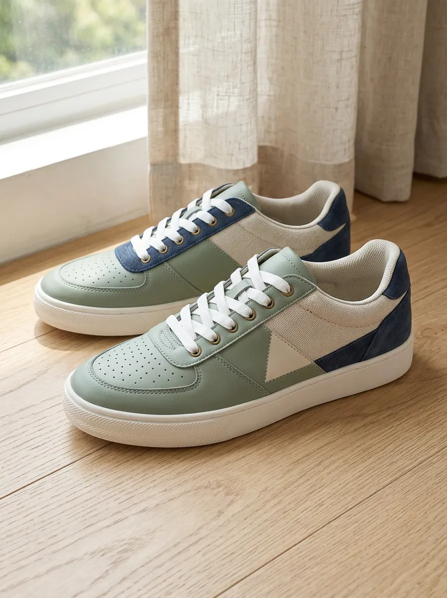 Women's Colorblock Geometric Pattern Versatile Skate Shoes