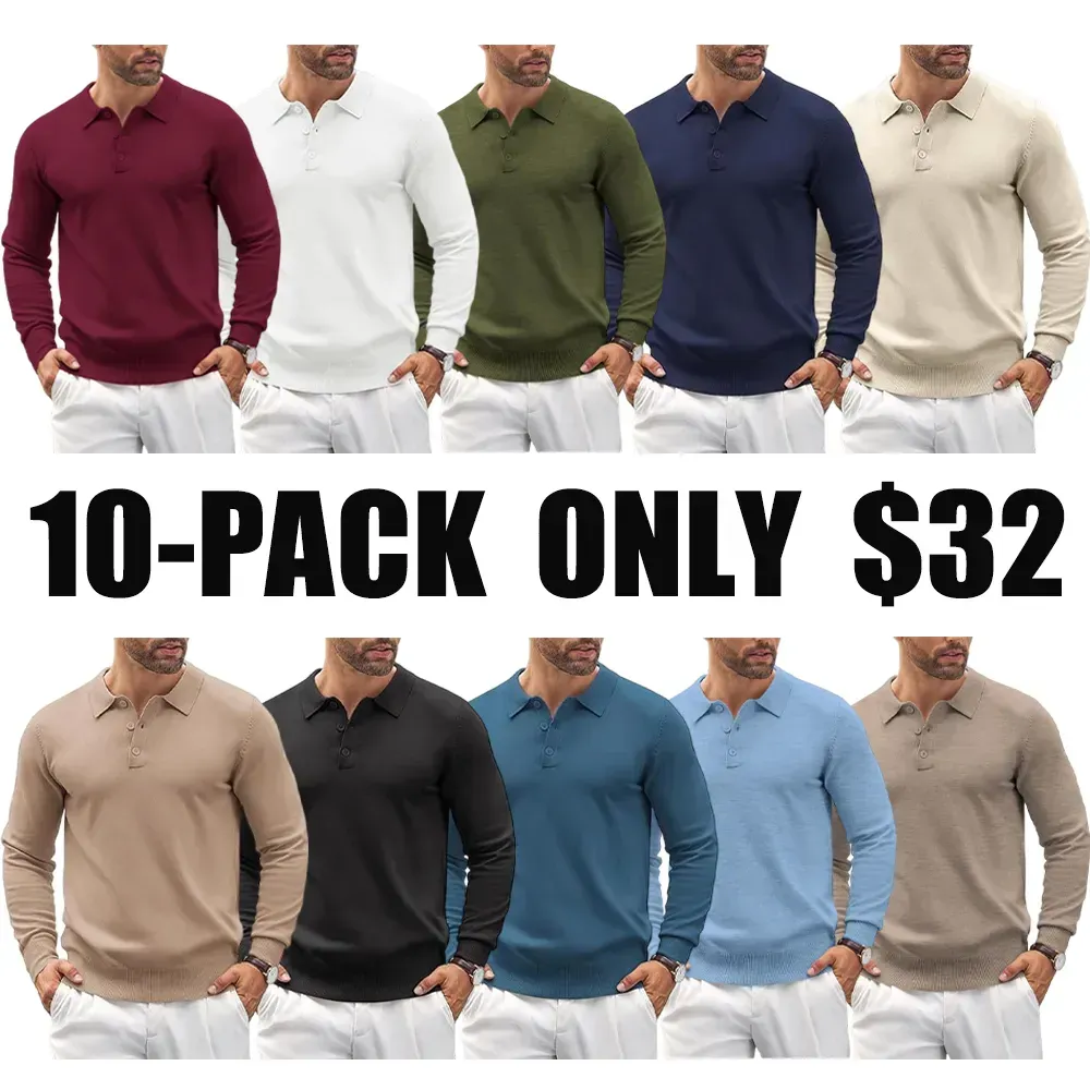 💥DON'T MISS OUT!⏰Men‘s Stretch Cotton Polo Slim-Fit Classic Knit Shirt🛒Final Day Clearance!🔥