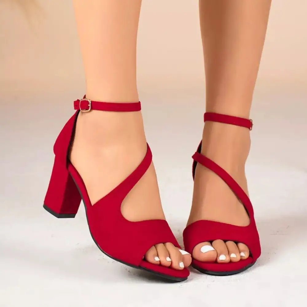 Peep Toe Block Heel Sandals