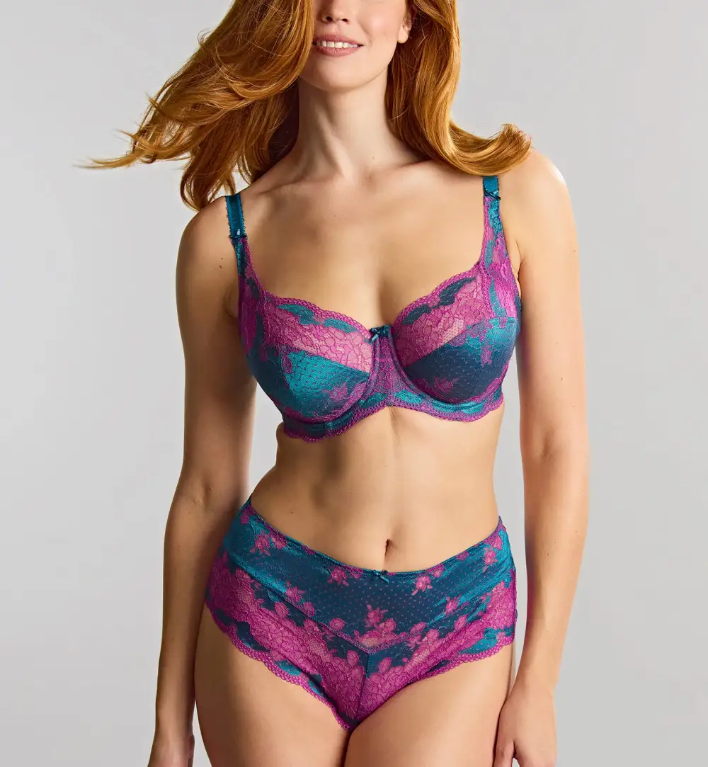 Classic High-Waist Stretch-Lace Cotton Classic Brief Panty