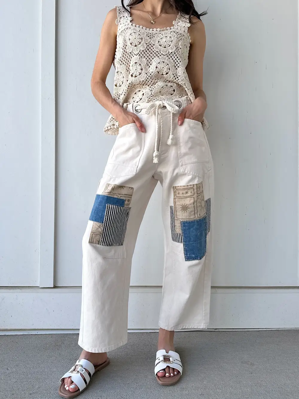 Sunset Patchwork Barrel Pants