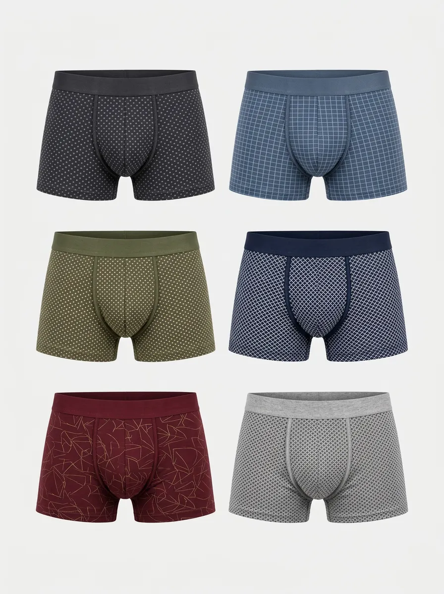 Men's Geometric Boxer Briefs 6-Pack