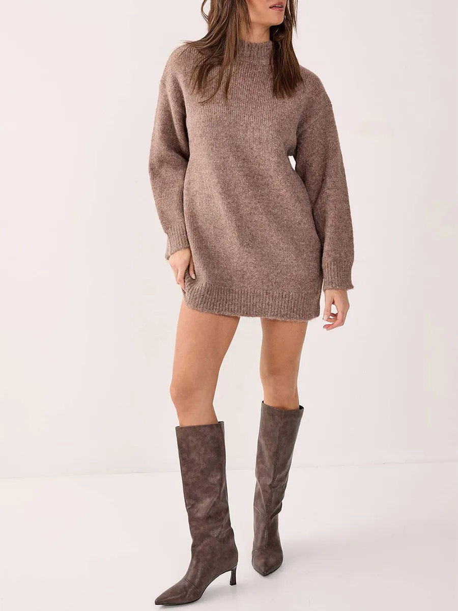 Women'S Fashionable Knitted High-Neck Sweater