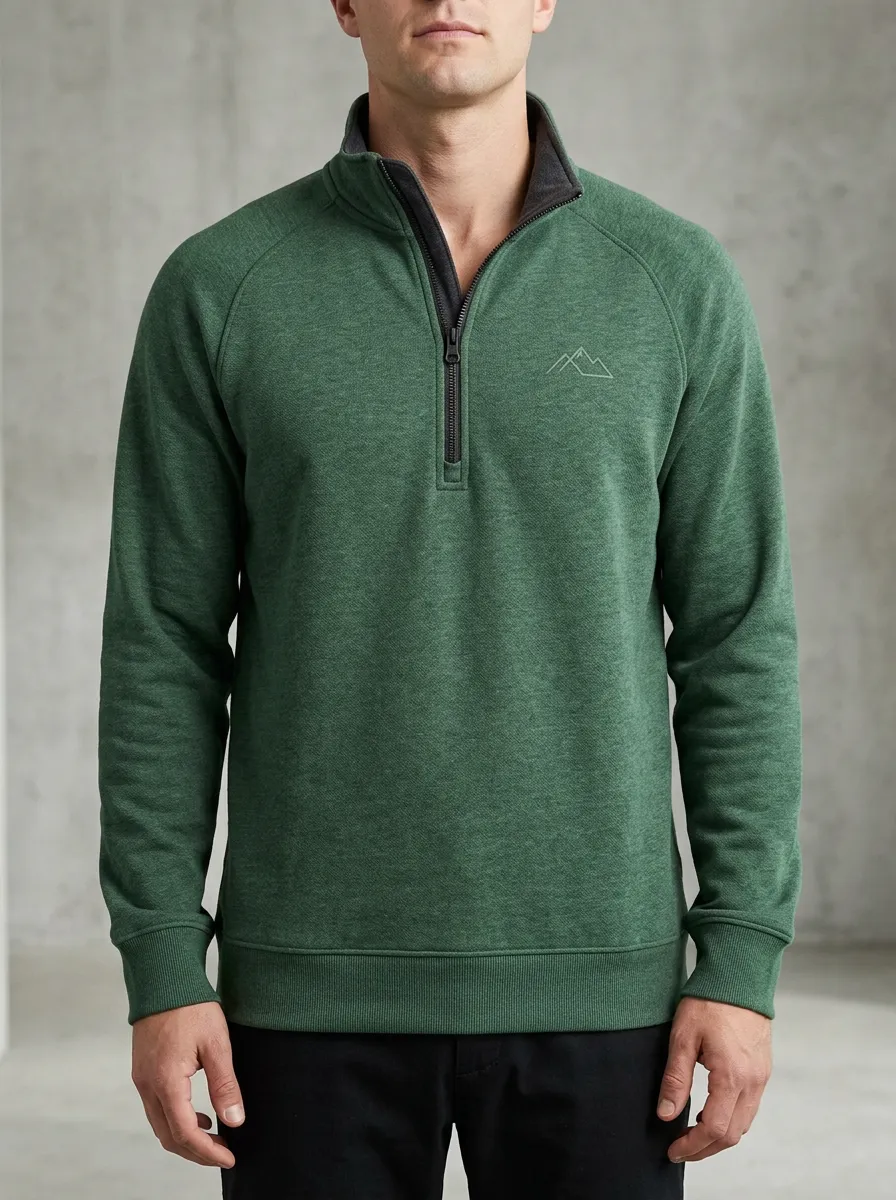 Everyday Mountain Graphic Hiking-Inspired Outdoor-Inspired Daily Wear Men's Half Zip Long Sleeve Pullover