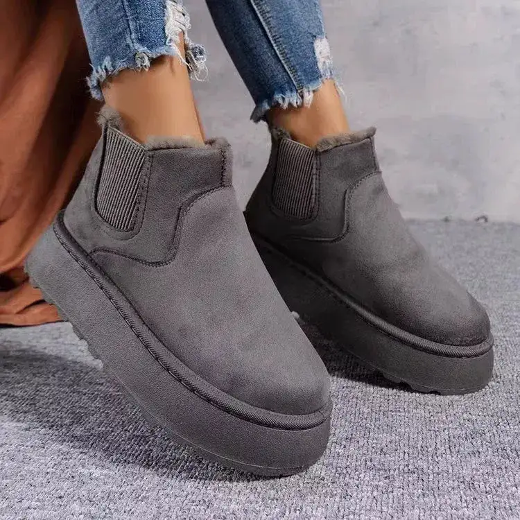 Soft Round Toe Platform Boots