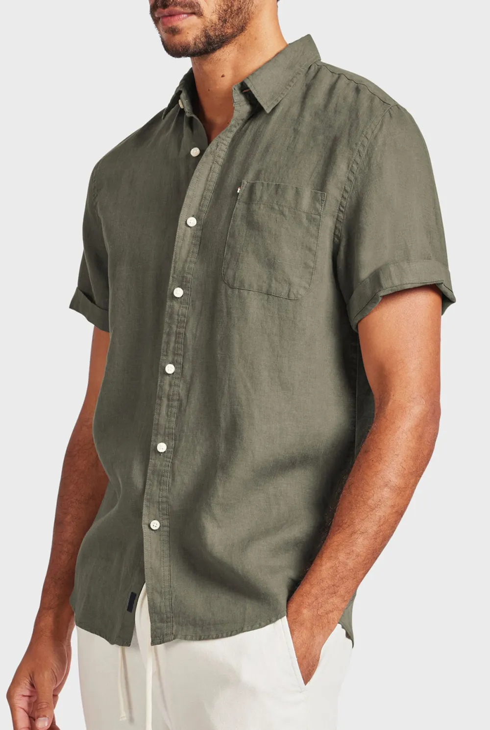 Dutch Blue Linen Short Sleeve Shirt