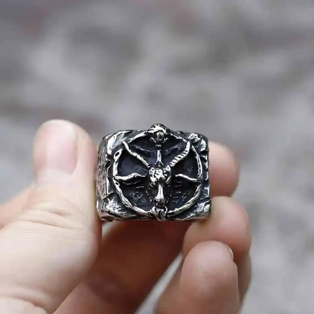 Men's Satanic Goat Head Ring