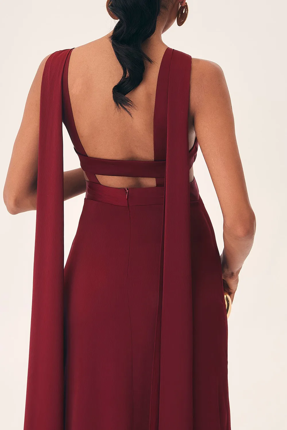 Solid Backless Dress