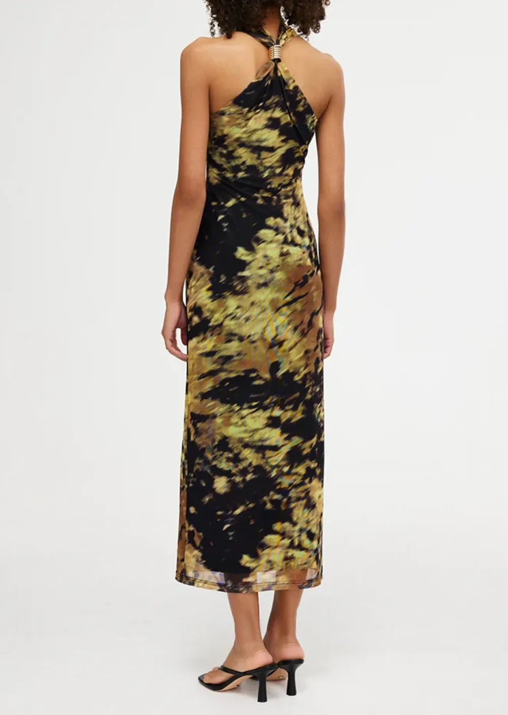 SLIT SLEEVELESS MIDI DRESS