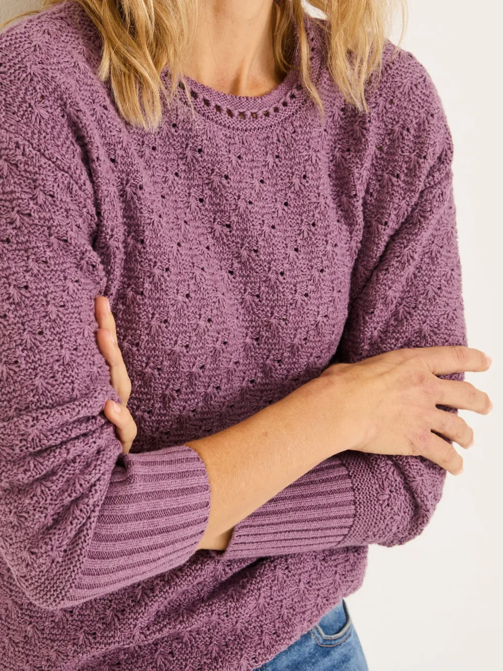 Farryn Purple Farryn Knitted 100% Cotton Knitted Jumper