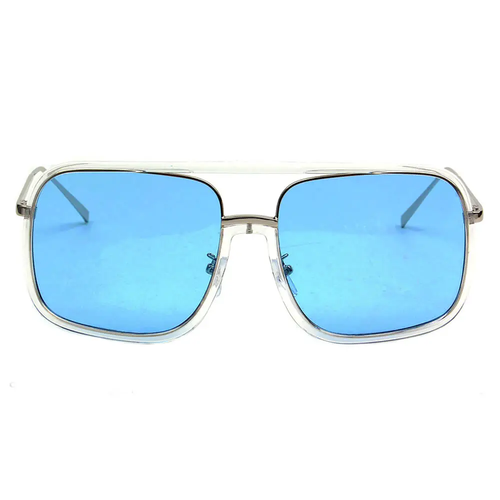 Fabric Woven Square Frame Sunglasses