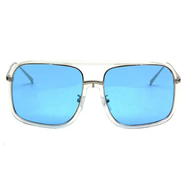 Fabric Woven Square Frame Sunglasses