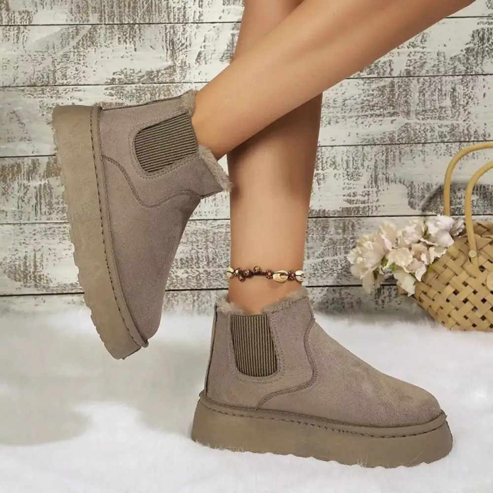Round Toe Platform Ankle Boots