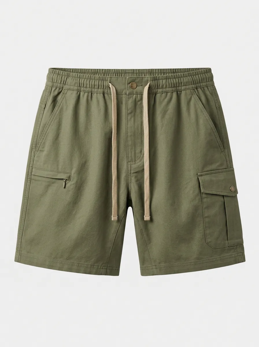 Men's Casual Outdoor Olive Green Cargo Shorts