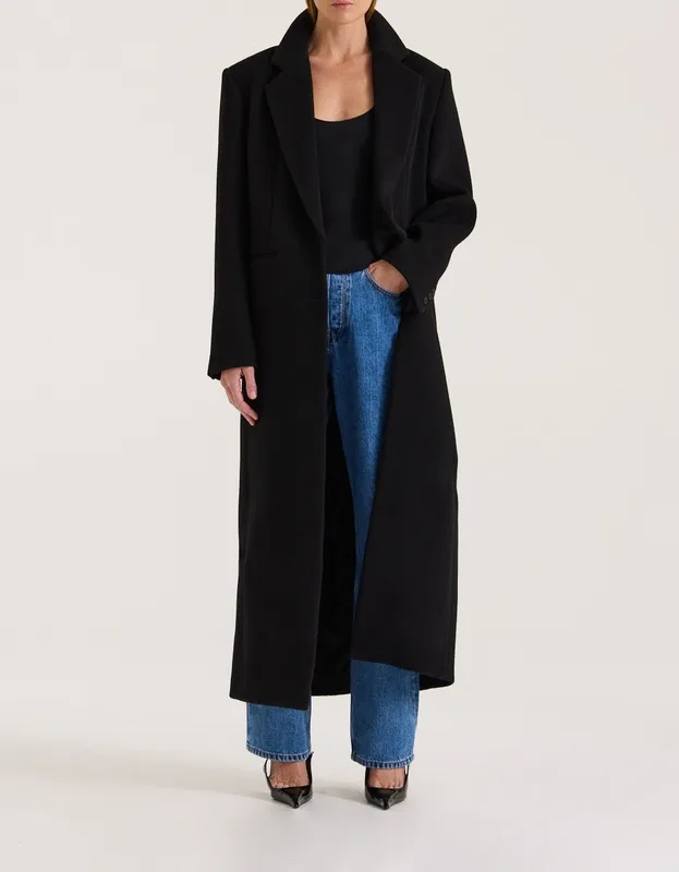 Black Wool Maxi Coat