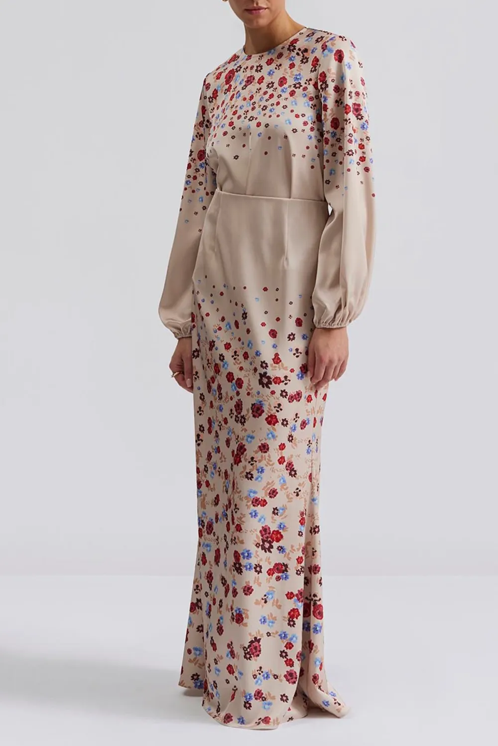 Floral Dot Print Maxi Skirt