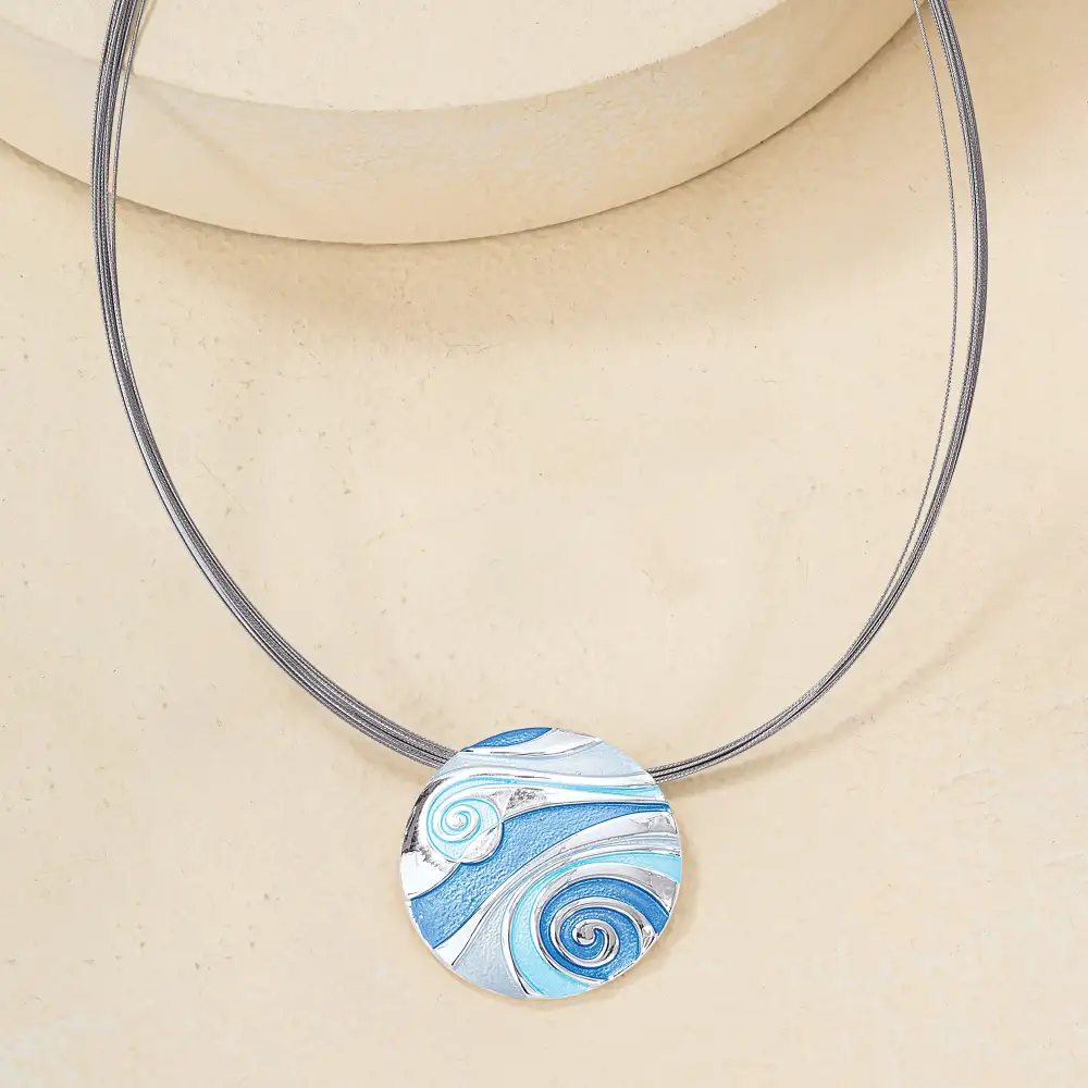 Enamel Coastal Pendant Necklace