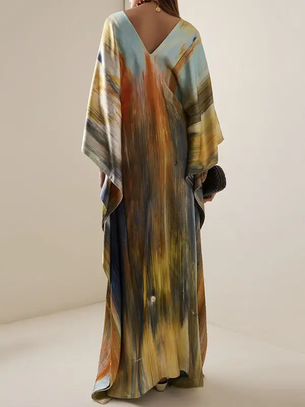 Joint Printed Neck Maxi Dress