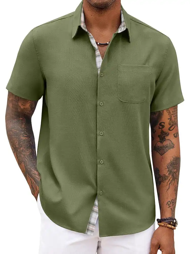 Casual Plaid Splicing Shirt