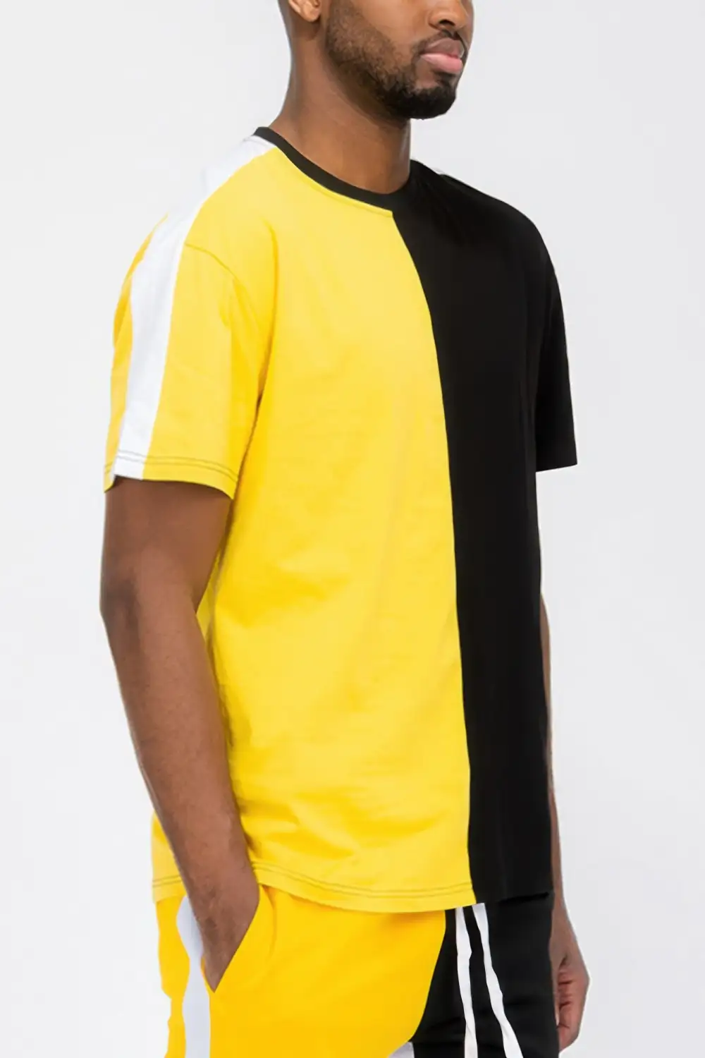 Two Tone Color Block Short Sleeve T-Shirt