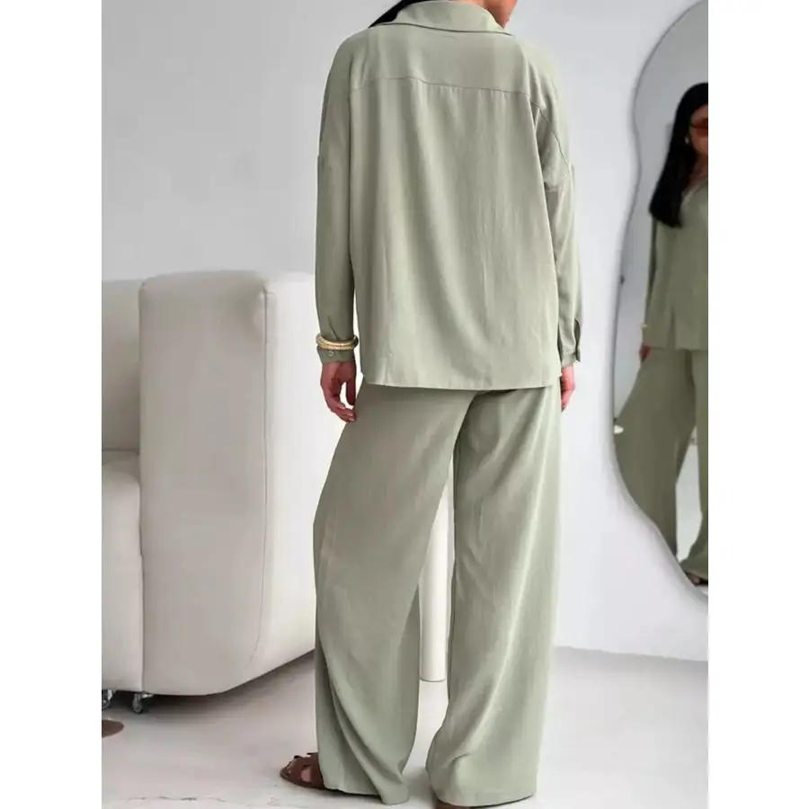 Button Down Shirt and Pants Set