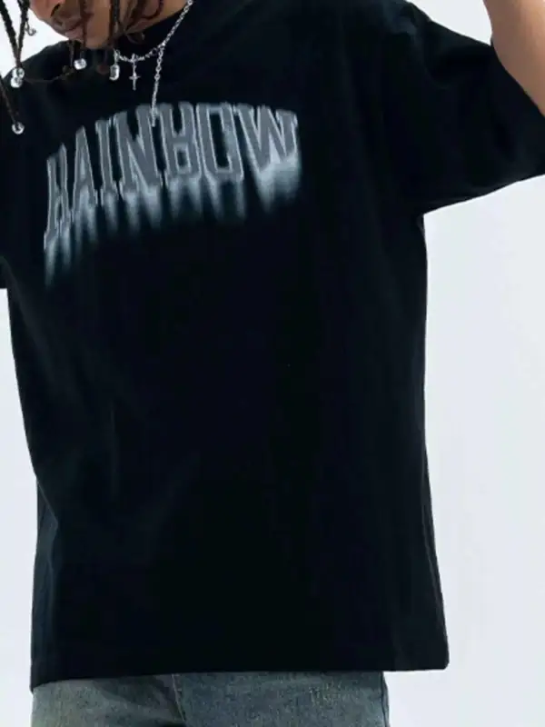 Relaxed Letter Round Neck Short Sleeve T-Shirt