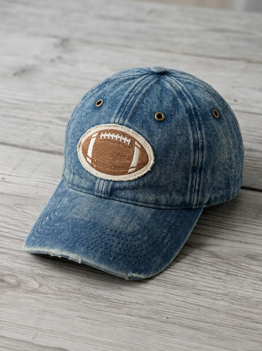 Unisex Heritage Football Fan American Football Embroidered Denim Cap