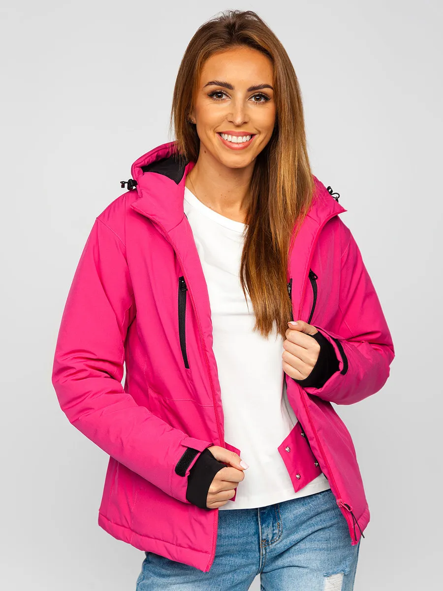 Pink women's winter ski jacket