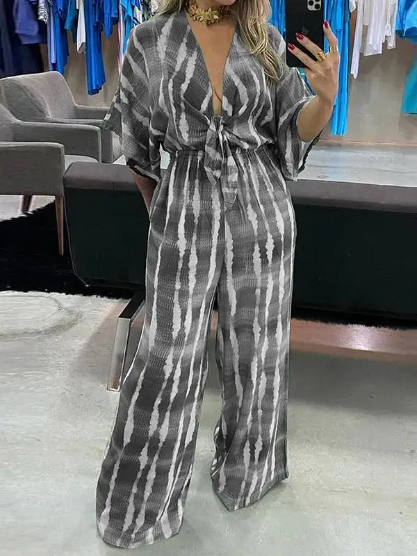 Losse Grote Maten Jumpsuits Met Split En Diepe