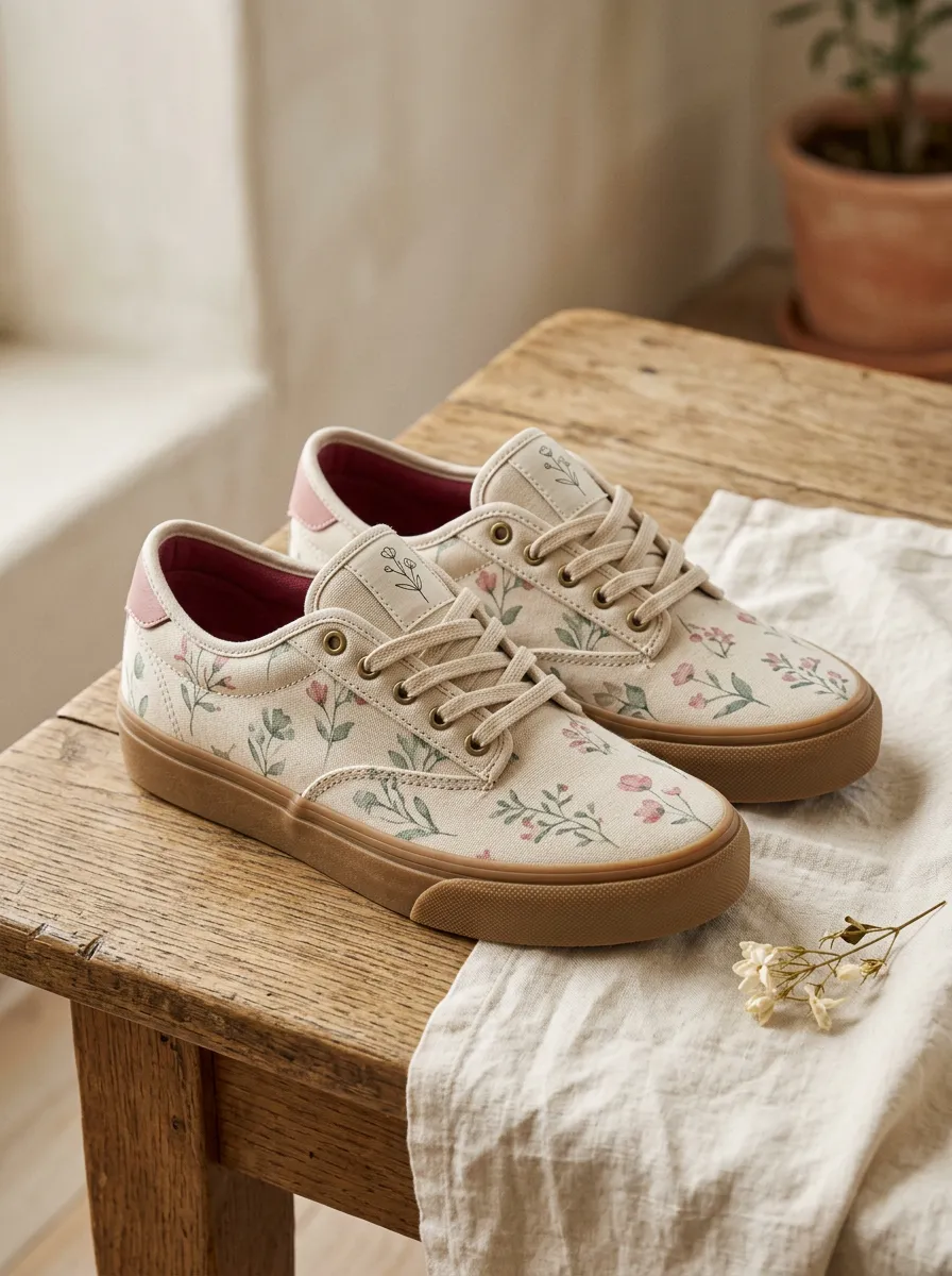 Women's Floral Botanical Garden Lifestyle Skate Shoes