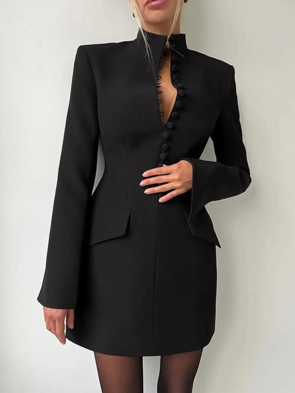 Button Front Dress Casual