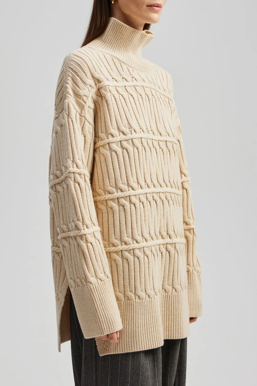 Cable Knit Turtleneck Sweater
